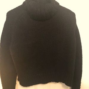 Chunky Knit Cropped Turtleneck Sweater